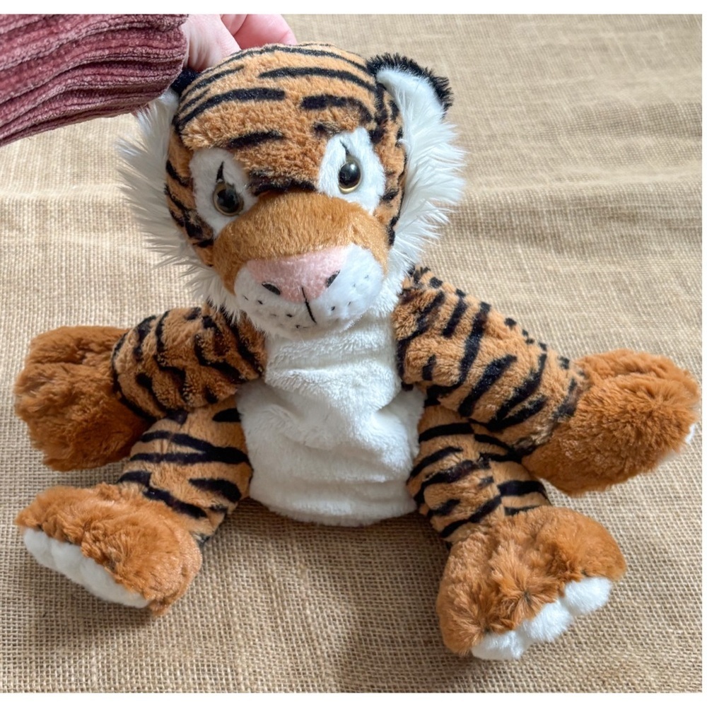 Rinco Plush Tiger Puppet Stuffed Animal Toy Pretend Plant Striped Wild Cat READ